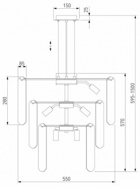 Подвесная люстра Eurosvet Claire 60171 золото в Воткинске - votkinsk.mebel24.online | фото 5