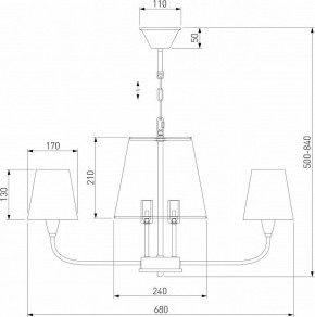 Подвесная люстра Eurosvet Milos 60153/8 латунь в Воткинске - votkinsk.mebel24.online | фото 5