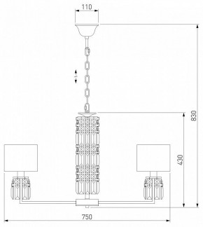 Подвесная люстра Eurosvet Zaffiro 10099/8 хром/прозрачный хрусталь Strotskis (новый абажур) в Воткинске - votkinsk.mebel24.online | фото 5