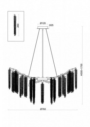 Подвесная люстра Freya Mineral FR1010PL-10G в Воткинске - votkinsk.mebel24.online | фото 2