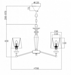 Подвесная люстра Maytoni Beira MOD064PL-06N в Воткинске - votkinsk.mebel24.online | фото 2