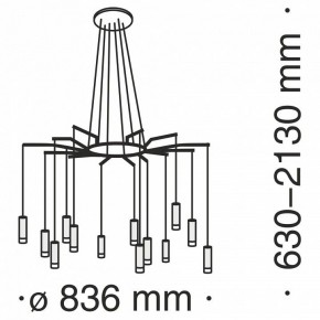 Подвесная люстра Maytoni Davida MOD035PL-12B в Воткинске - votkinsk.mebel24.online | фото 6