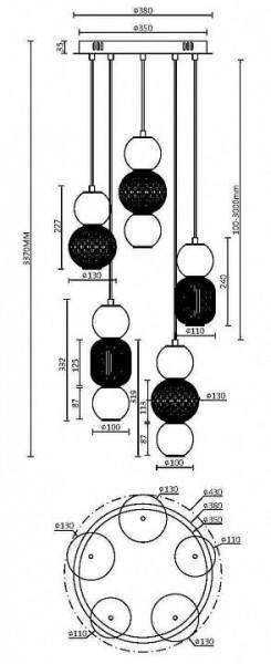 Подвесная люстра Maytoni Drop MOD273PL-L80G3K в Воткинске - votkinsk.mebel24.online | фото 2