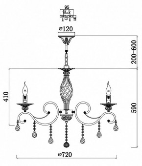 Подвесная люстра Maytoni Grace RC247-PL-08-R в Воткинске - votkinsk.mebel24.online | фото 3