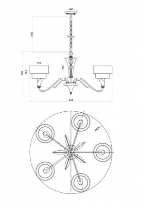 Подвесная люстра Maytoni Lillian H311-05-G в Воткинске - votkinsk.mebel24.online | фото 6