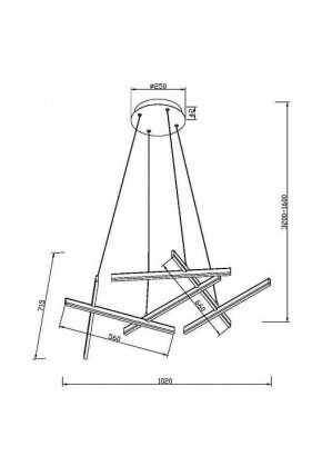 Подвесная люстра Maytoni Line MOD016PL-L80GK в Воткинске - votkinsk.mebel24.online | фото 4