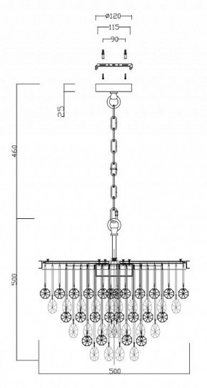 Подвесная люстра Maytoni Linn MOD091PL-05G в Воткинске - votkinsk.mebel24.online | фото 5