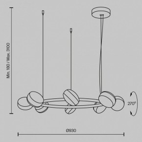 Подвесная люстра Maytoni Mind MOD299PL-L80BC3K в Воткинске - votkinsk.mebel24.online | фото 4