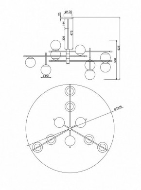 Подвесная люстра Maytoni Nostalgia MOD048PL-09G в Воткинске - votkinsk.mebel24.online | фото 3