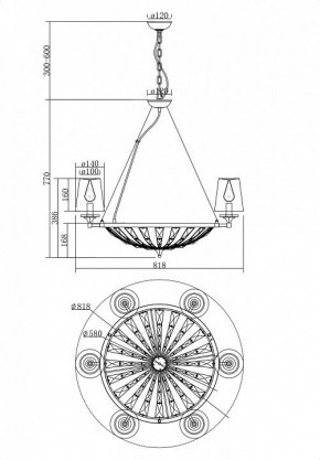 Подвесная люстра Maytoni Pantheon H021PL-06CH в Воткинске - votkinsk.mebel24.online | фото 5