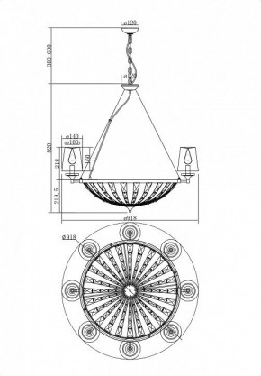 Подвесная люстра Maytoni Pantheon H021PL-08CH в Воткинске - votkinsk.mebel24.online | фото 4