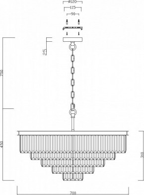 Подвесная люстра Maytoni Revero MOD085PL-12BS в Воткинске - votkinsk.mebel24.online | фото 4