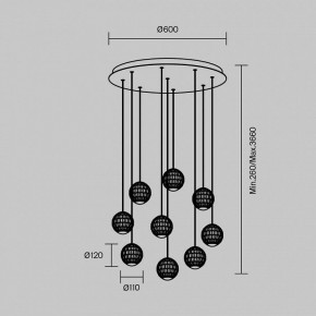 Подвесная люстра Maytoni Sapphire MOD293PL-L56BS3K в Воткинске - votkinsk.mebel24.online | фото 4