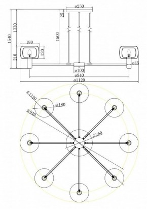 Подвесная люстра Maytoni Vision MOD411PL-08G в Воткинске - votkinsk.mebel24.online | фото 4