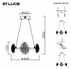 Подвесная люстра ST-Luce Enigma SL6018.203.48 в Воткинске - votkinsk.mebel24.online | фото 4