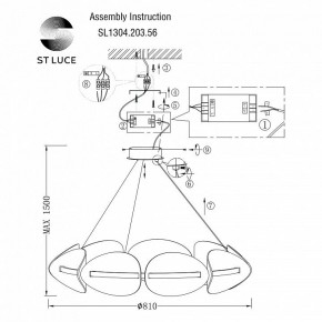 Подвесная люстра ST-Luce Etoile SL1304.203.56 в Воткинске - votkinsk.mebel24.online | фото 6