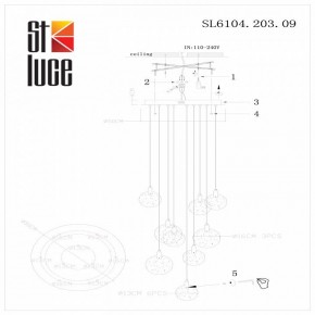 Подвесная люстра ST-Luce Montecelio SL6104.203.09 в Воткинске - votkinsk.mebel24.online | фото 3