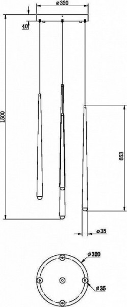 Подвесной светильник Maytoni Halo MOD132PL-L30BSK в Воткинске - votkinsk.mebel24.online | фото 2