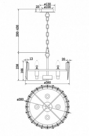 Подвесной светильник Maytoni Puntes MOD043PL-04CH в Воткинске - votkinsk.mebel24.online | фото 4