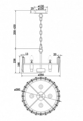 Подвесной светильник Maytoni Puntes MOD043PL-04G в Воткинске - votkinsk.mebel24.online | фото 4