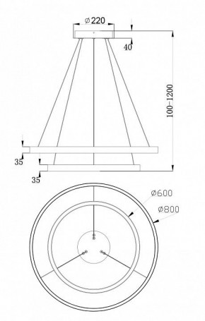 Подвесной светильник Maytoni Rim MOD058PL-L74W4K в Воткинске - votkinsk.mebel24.online | фото 6