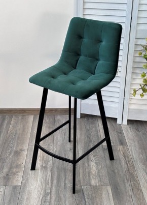 Полубарный стул CHILLI-QB SQUARE зеленый #19, велюр / черный каркас (H=66cm) М-City в Воткинске - votkinsk.mebel24.online | фото 4