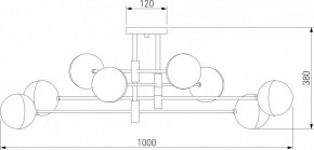 Потолочная люстра Eurosvet Nuvola 70129/8 латунь в Воткинске - votkinsk.mebel24.online | фото 3