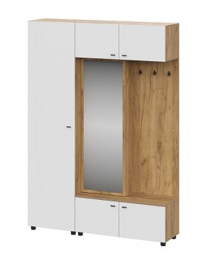 МИЛАН Прихожая (Дуб Золотой/Белый Матовый) модульная в Воткинске - votkinsk.mebel24.online | фото 6