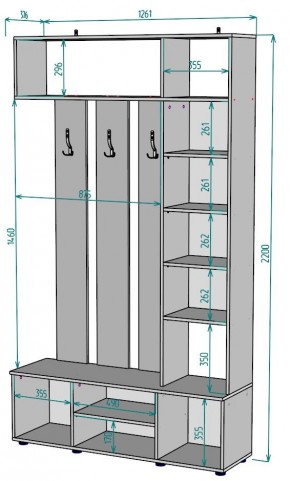 Прихожая с зеркалом V19_M в Воткинске - votkinsk.mebel24.online | фото 2