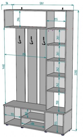 Прихожая с зеркалом V20_M в Воткинске - votkinsk.mebel24.online | фото 2