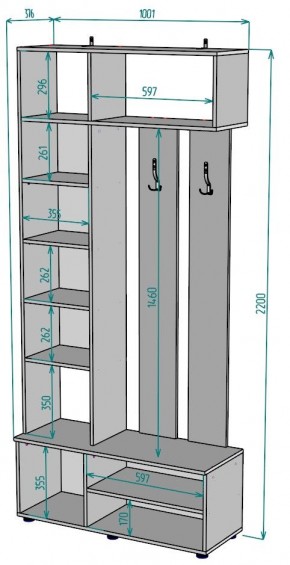 Прихожая с зеркалом V25_M в Воткинске - votkinsk.mebel24.online | фото 2