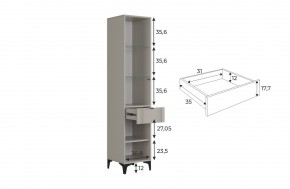 РИЧ Шкаф однодверный со стеклом в Воткинске - votkinsk.mebel24.online | фото 3
