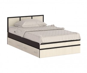 Сакура Кровать с ящиками 1200, цвет венге/дуб лоредо, ШхГхВ 123,5х203,5х80 см., сп.м. 1200х2000 мм., без матраса, основание есть, универсальная сборка в Воткинске - votkinsk.mebel24.online | фото 4
