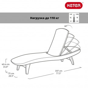 Шезлонг Пацифик (Pacific) графит в Воткинске - votkinsk.mebel24.online | фото 2