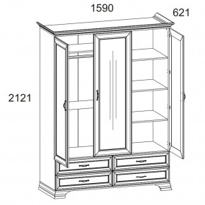 Шкаф 3D4S Z, TIFFANY, цвет вудлайн кремовый в Воткинске - votkinsk.mebel24.online | фото 1