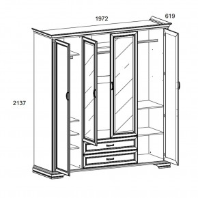 Шкаф 4D2S Z , MONAKO, цвет Сосна винтаж в Воткинске - votkinsk.mebel24.online | фото 1
