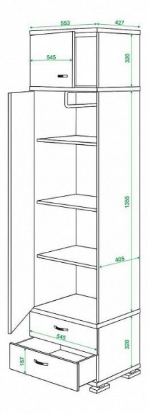 Шкаф платяной Домино КС-10 в Воткинске - votkinsk.mebel24.online | фото 3