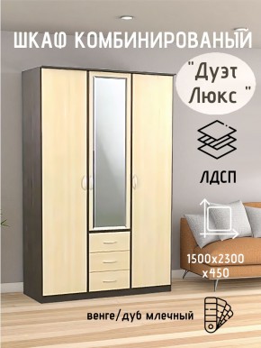 Шкаф комбинированный Дуэт Люкс с зеркалом в Воткинске - votkinsk.mebel24.online | фото 3