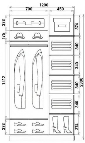 Шкаф-купе ХИТ 23-12-22 (620) в Воткинске - votkinsk.mebel24.online | фото 2
