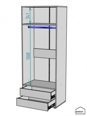 Шкаф Linnea MHR-2-3 2050х800х510 (Белый-М 11.1.2) в Воткинске - votkinsk.mebel24.online | фото 3