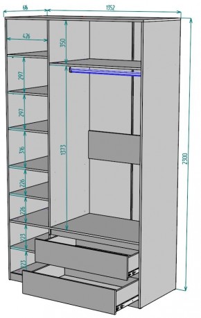 Шкаф Мальта H216 в Воткинске - votkinsk.mebel24.online | фото 2