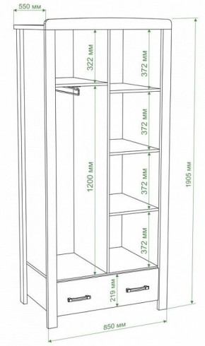 Шкаф платяной Бартоло Ш2Д в Воткинске - votkinsk.mebel24.online | фото 2