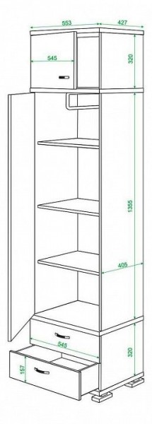 Шкаф платяной Домино КС-10 в Воткинске - votkinsk.mebel24.online | фото 3