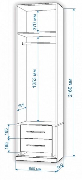 Шкаф платяной Нобиле Пл-60/60 в Воткинске - votkinsk.mebel24.online | фото 2