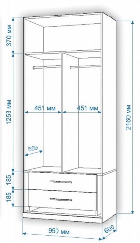 Шкаф платяной Нобиле Пл-95/60 в Воткинске - votkinsk.mebel24.online | фото 2