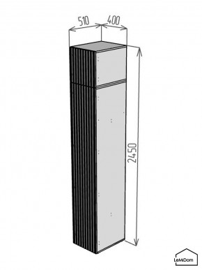 Шкаф с антресолью Linnea MHR-1A-2 2450х400х510 (Графит-М 11.1.25) в Воткинске - votkinsk.mebel24.online | фото 2