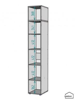 Шкаф с антресолью Linnea MHR-1A-2 2450х400х510 (Графит-М 11.1.25) в Воткинске - votkinsk.mebel24.online | фото 3