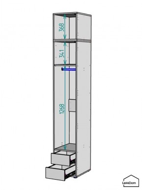 Шкаф с антресолью Linnea MHR-1A-3 2450х400х510 (Белый-М 11.1.2) в Воткинске - votkinsk.mebel24.online | фото 3