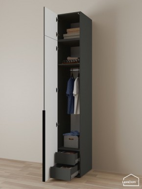 Шкаф с антресолью Linnea MHR-1A-3 2450х400х510 (Графит-М 11.1.25) в Воткинске - votkinsk.mebel24.online | фото 5