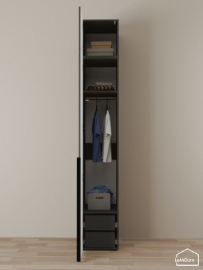 Шкаф с антресолью Linnea MHR-1A-3 2450х400х510 (Графит-М 11.1.25) в Воткинске - votkinsk.mebel24.online | фото 6